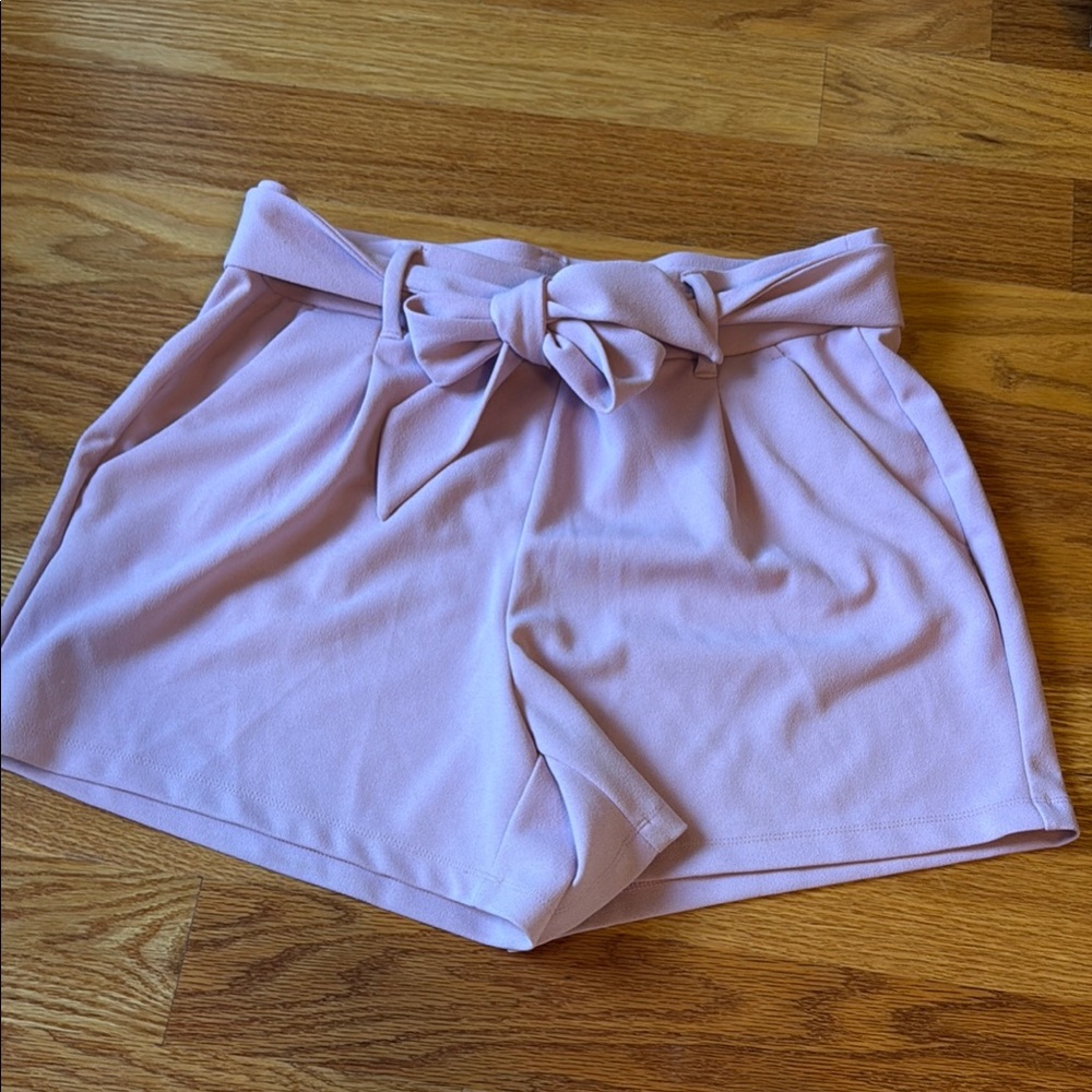 LOFT Pink High Waist Shorts with Elegant Tie